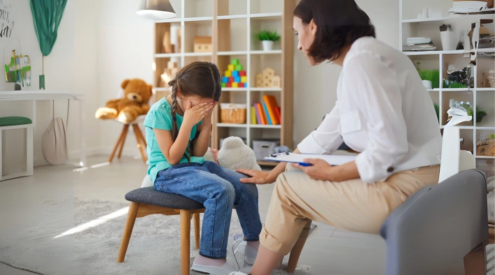 Child in counseling session for emotional and behavioral issues at Existence Clinics.