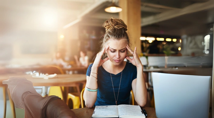 Woman receiving anxiety counseling at Existence Clinics to manage stress and calm her mind.
